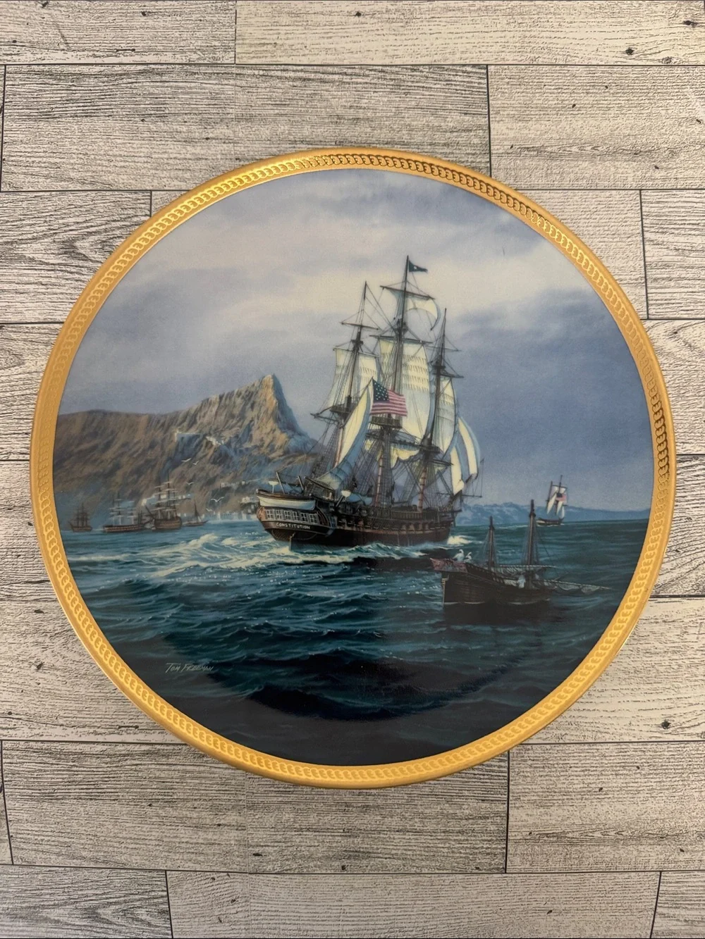 U.S.S. Constitution by Tom Freeman Collector's Plate 1270A with COA